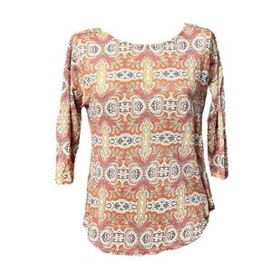 Rachel Zoe Large 100% Linen Elbow Length Casual Shirt